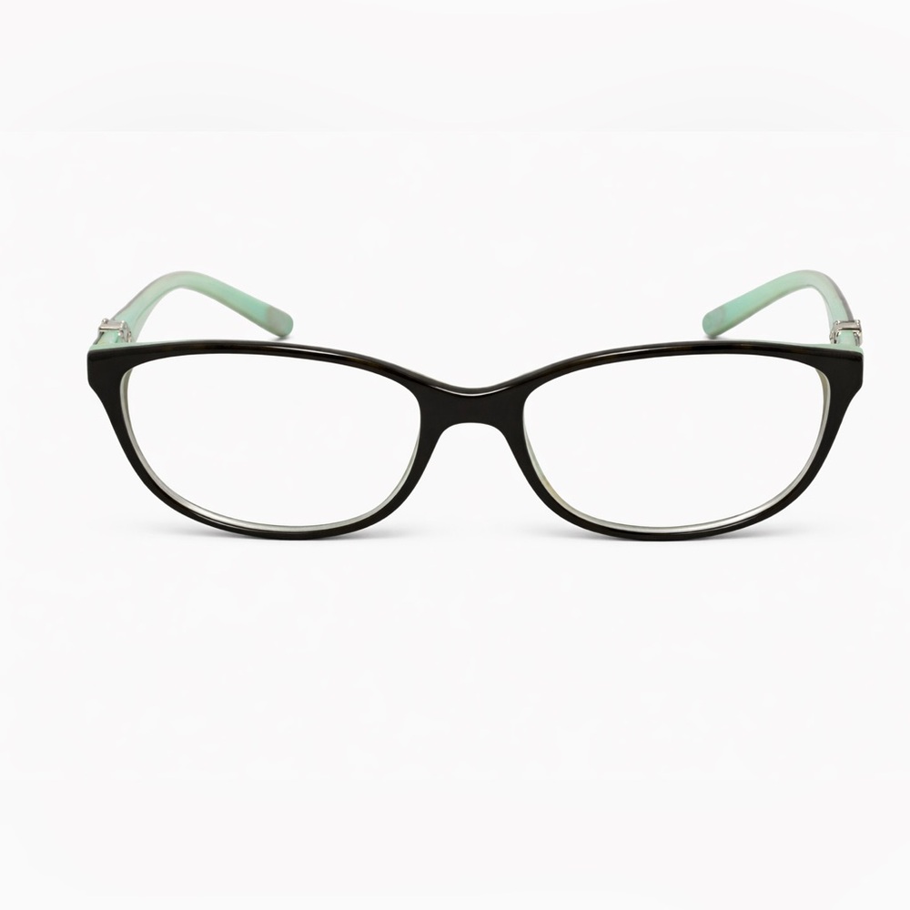 Tiffany & Co. Black Oval Glasses With Tiffany Blue Temples